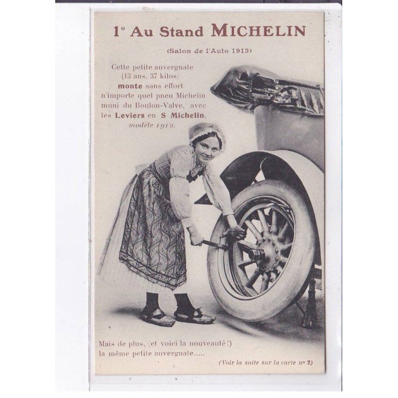 PUBLICITE : stand Michelin (salon de l'auto 1913) automobile - très bon état