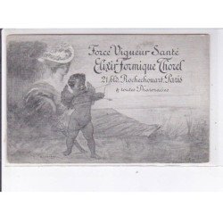 PUBLICITE : Elixir formique Thorel à Paris - illustrée par Charles Léandre (ange)- très bon état