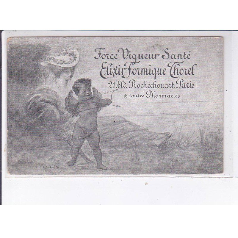 PUBLICITE : Elixir formique Thorel à Paris - illustrée par Charles Léandre (ange)- très bon état