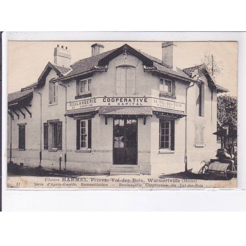 WARMERIVILLE: filature harmel frères, boulangerie coopérative A. Capital - très bon état