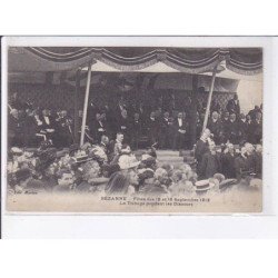 SEZANNE: fêtes de septembre 1912, la tribune pendant les discours - très bon état
