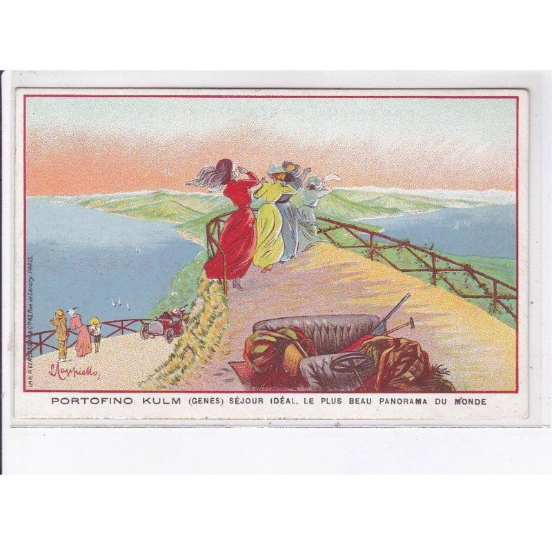 PUBLICITE : Portofino Kulm (Gênes) illustrée par Leonetto CAPPIELLO - très bon état