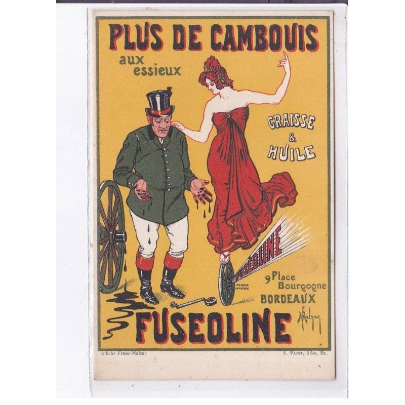 PUBLICITE : la Fuseoline - graisse et huile - Bordeaux - très bon état