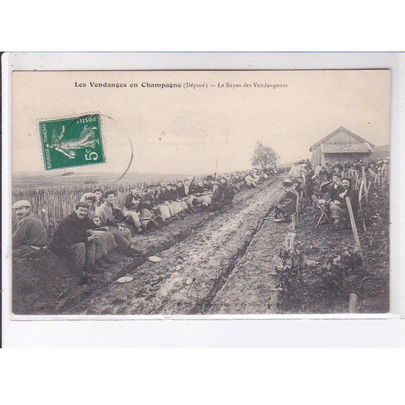 MARNE: les vendanges en champagne, le repas des vendangeurs - très bon état MARNE: les vendanges en champagne, le repas des vendangeurs - très bon état