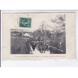 COURCELLES-sur-ANJOU: funérailles de M. Bizot de fontenay, sénateur, le cortège en marché - très bon état