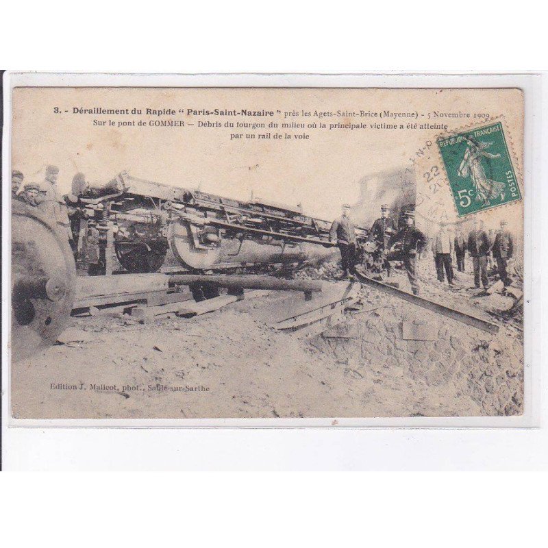 près AGETS-SAINT-BRICE: déraillement du rapide "paris-saint-nazaire" - très bon état