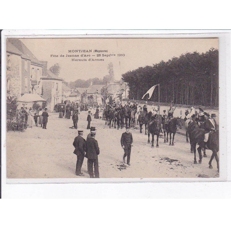 MONTJEAN: fête de jeanne d'arc 1910, herauts d'armes - très bon état