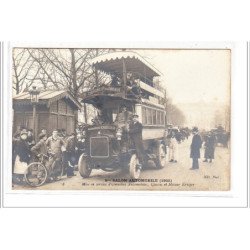 PARIS : carte photo d'un autobus Krieger au salon de l'automobile en 1905 -  très bon état
