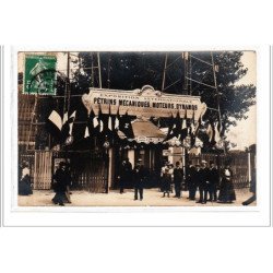 PARIS : lot de 4 cartes photo de l'exposition des pétrins mécaniques (boulangerie - moulins Corbeil) vers 1908