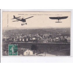 CHARLIEU: vue générale, souvenir de l'aviation juillet 1912 - très bon état