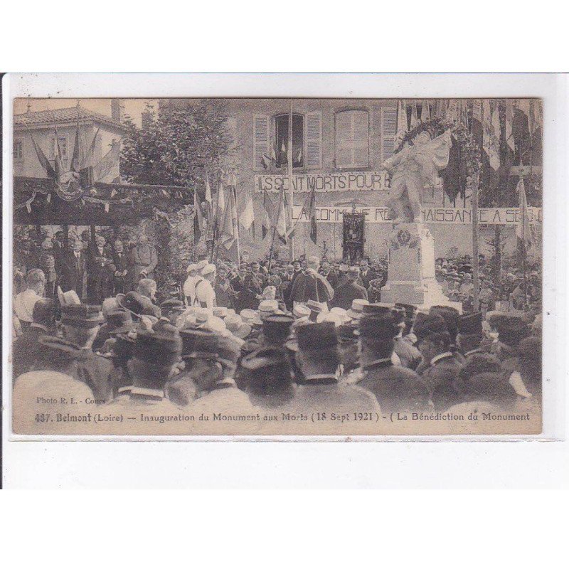 BELMONT: inauguration du monument aux morts 1921 bénédiction du monument - très bon état