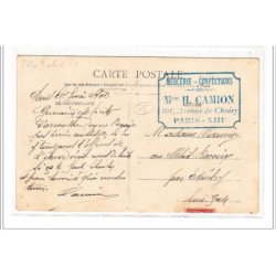 PARIS 13 : carte photo de la mercerie- papeterie CAMION (101 avenue de Choisy) -  bon état (coin supérieur gauche abimé)