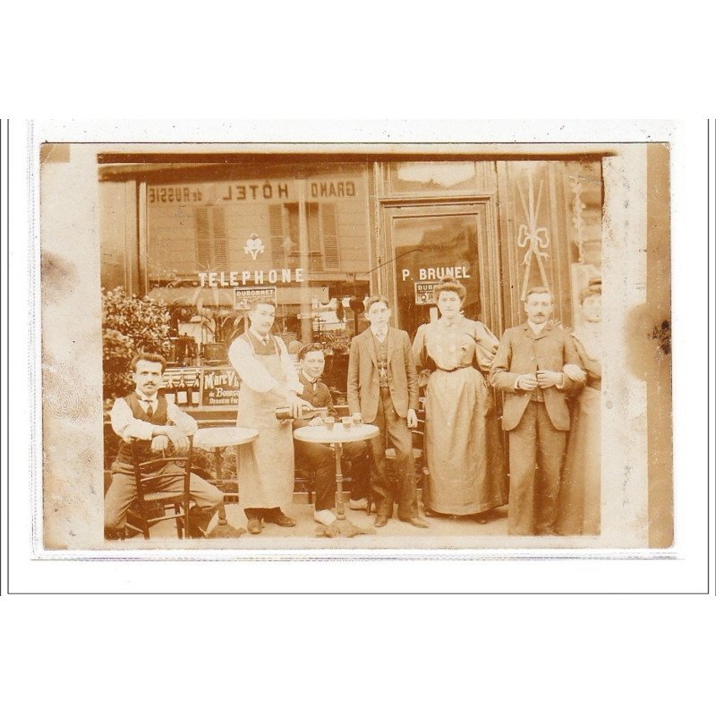 PARIS 14 : carte photo du café Brunel au 30 rue des Plantes - très bon état PARIS 14 : carte photo du café Brunel au 30 rue des Plantes - très bon état