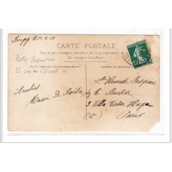 PARIS 14 : carte photo de la charcuterie PESTY au 25 rue de l'ouest - état (un coin manquant)