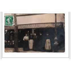 PARIS 15 : carte photo de la bonneterie chemiserie """"a l'Union du Travail"""" au 93 rue de Cambronne - très bon état