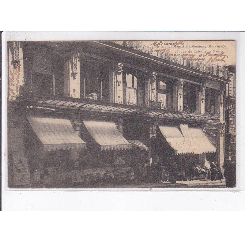 NANTES: vue de la façade des grands magasins lajeunesse, marx et Cie - état