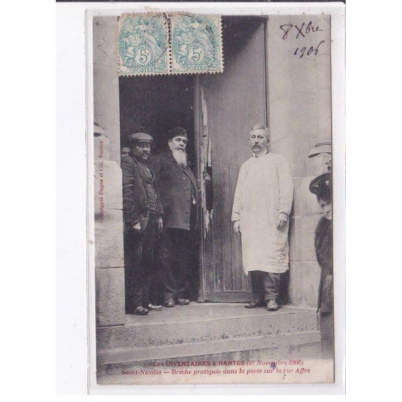NANTES: saint-nicolas, brèche pratiquée dans la porte sur la rue affre - très bon état