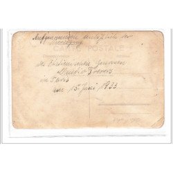 PARIS : carte photo d'un défilé politique en 1933 - état (plis)