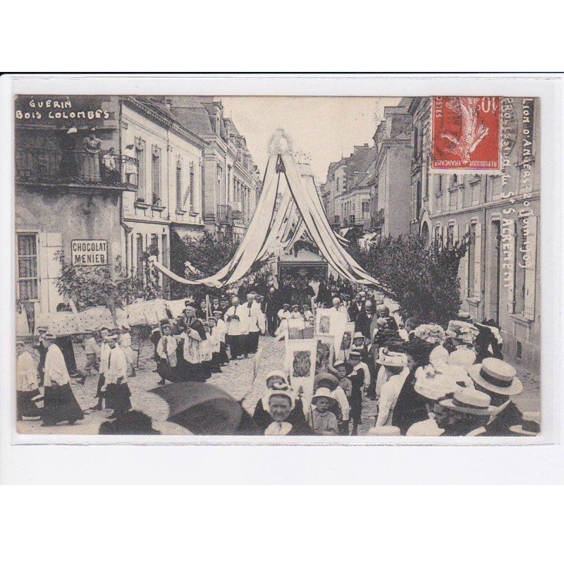 ANGERS: lion d'angers 20 juin 1909, procession du saint-sacrement - très bon état