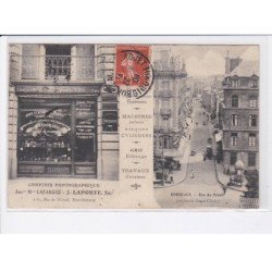 BORDEAUX: rue du mirail, comptoir photographique, machines parlantes disques cylindres - très bon état