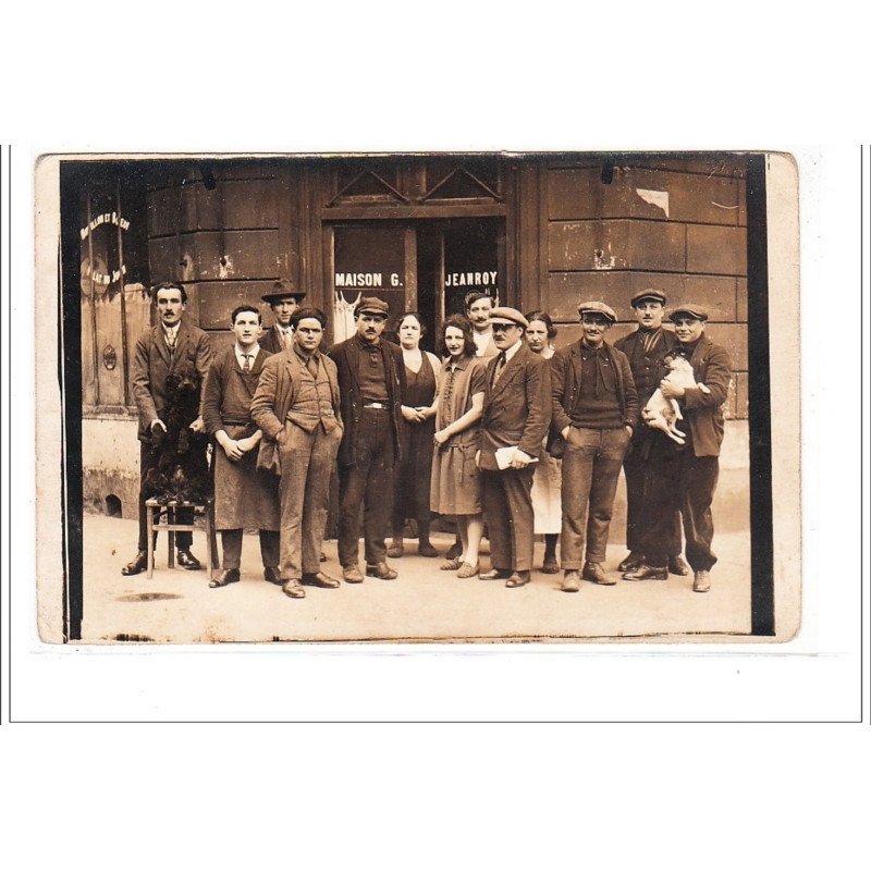 PARIS : carte photo du café Jeanroy au 205 rue de Championnet vers 1910 - très bon état PARIS : carte photo du café Jeanroy au 205 rue de Championnet vers 1910 - très bon état