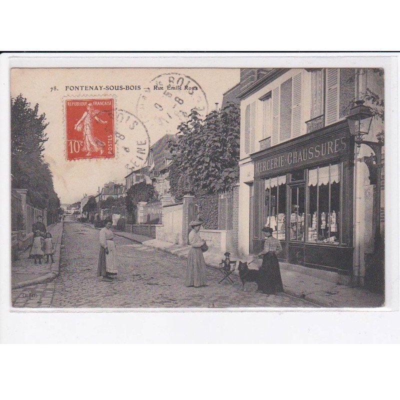 FONTENAY-sous-BOIS: rue émile roux, mercerie chaussures - très bon état