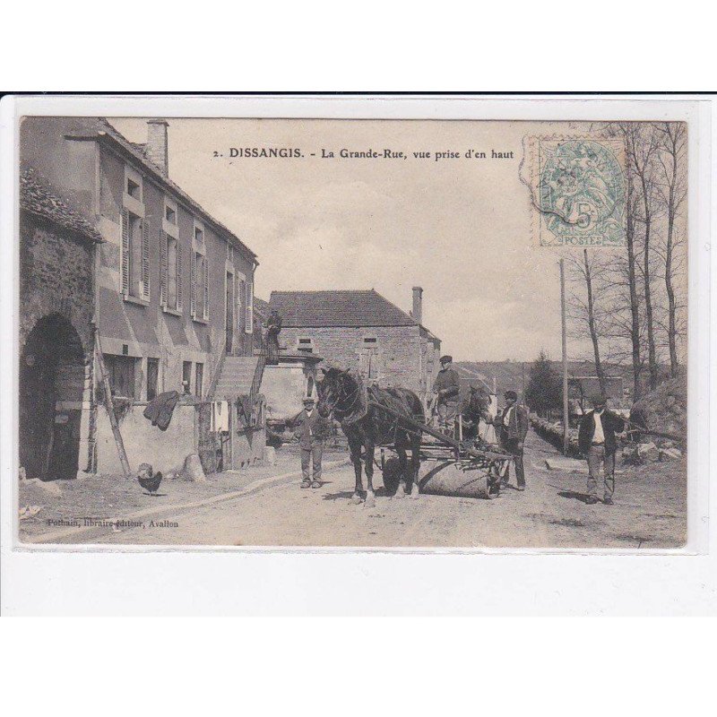 DISSANGIS: la grande-rue, vue prise d'en haut - très bon état