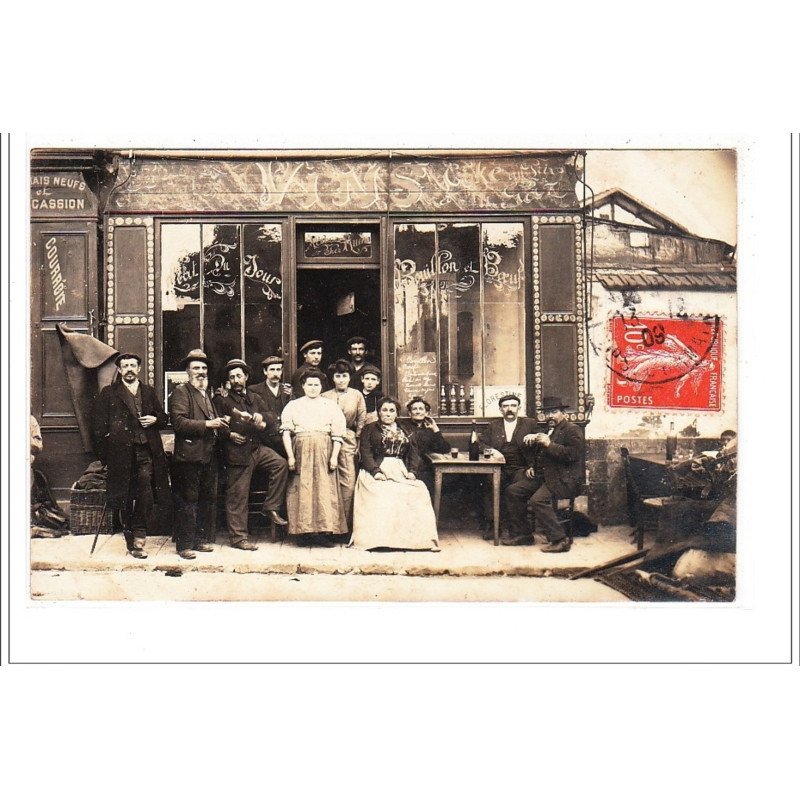 PARIS : carte photo du café """"chez Numa"""" - très bon état