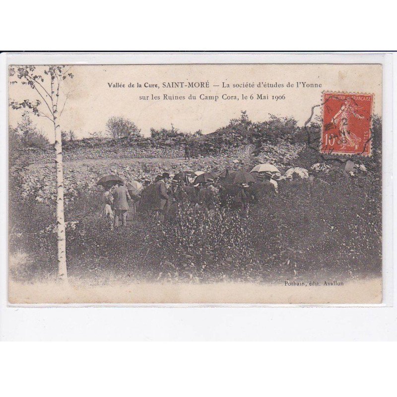 SAINT-MORE: la société d'études de l(yonne sur les ruines du camp cora 6 mai 1906 - très bon état