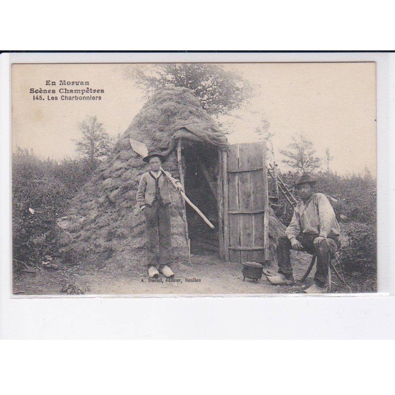 YONNE: scènes champêtres, les charbonniers - très bon état