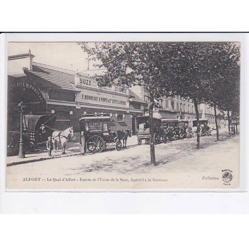 ALFORT: le quai d'alfort entrée de l'usine de la suze apéritif à la gentiane - très bon état