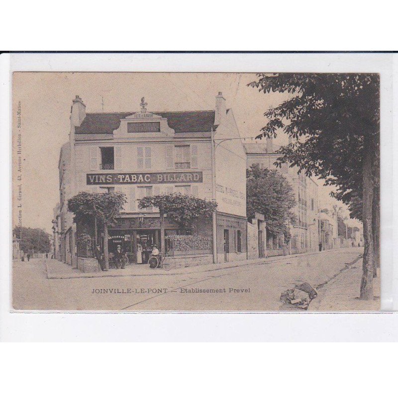 JOINVILLE-le-PONT: établissement prevel, vins, tabac, billard - très bon état