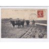 MANDRES: au labour, boeufs - état