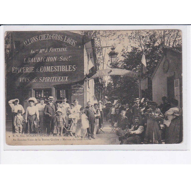 NOGENT-PLAGE: allons chez le gros louis, avenue charles, épicerie comestibles vins et spiritueux - état
