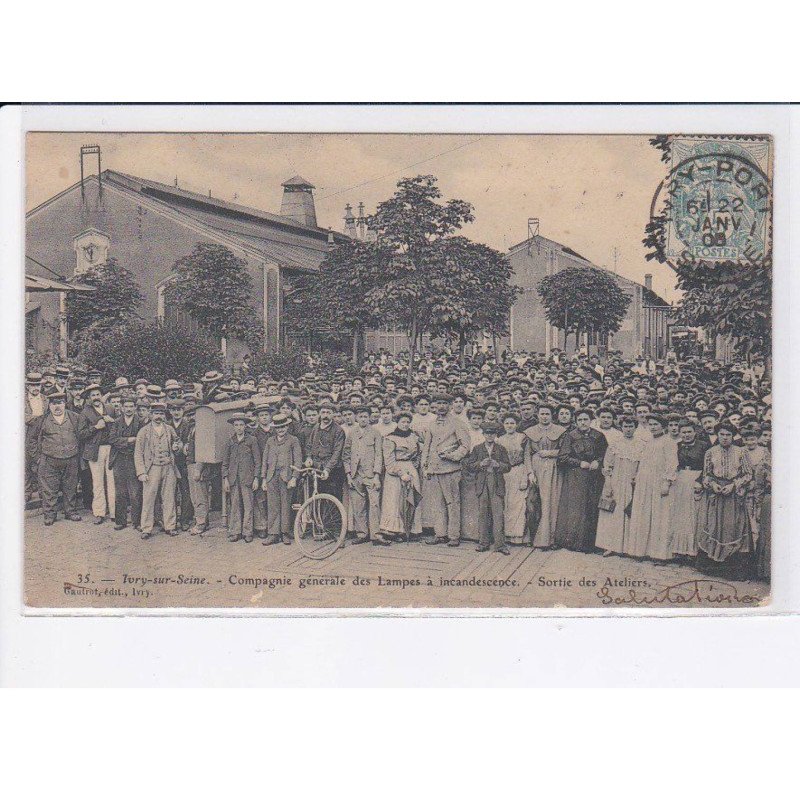 IVRY-sur-SEINE: compagnie générale des lampes à incandescence, sortie des ateliers - très bon état