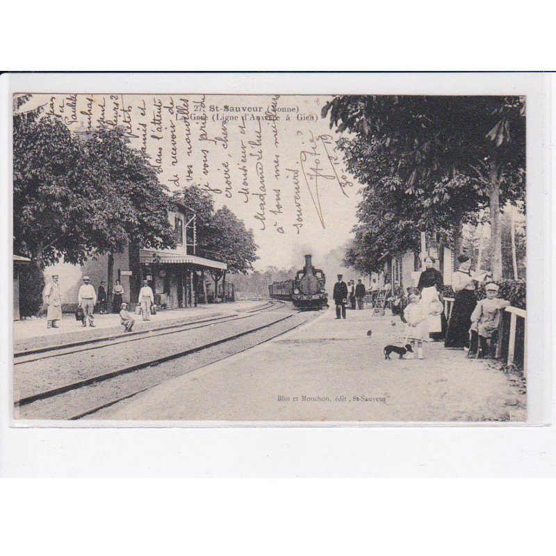 SAINT-SAUVEUR: la gare, le train - très bon état