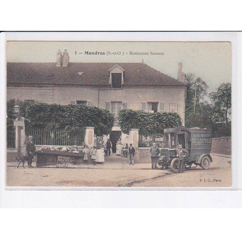 MANDRES: restaurant samson, camion, grand magasin du louvre - très bon état