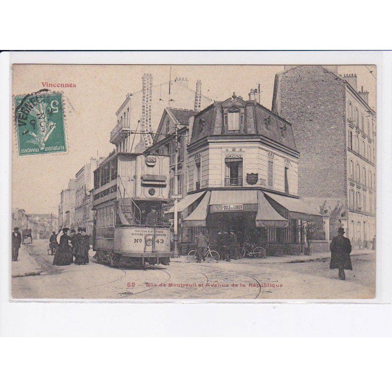 VINCENNES: rue de montreuil et avenue de la république, tramway, fleury - très bon état