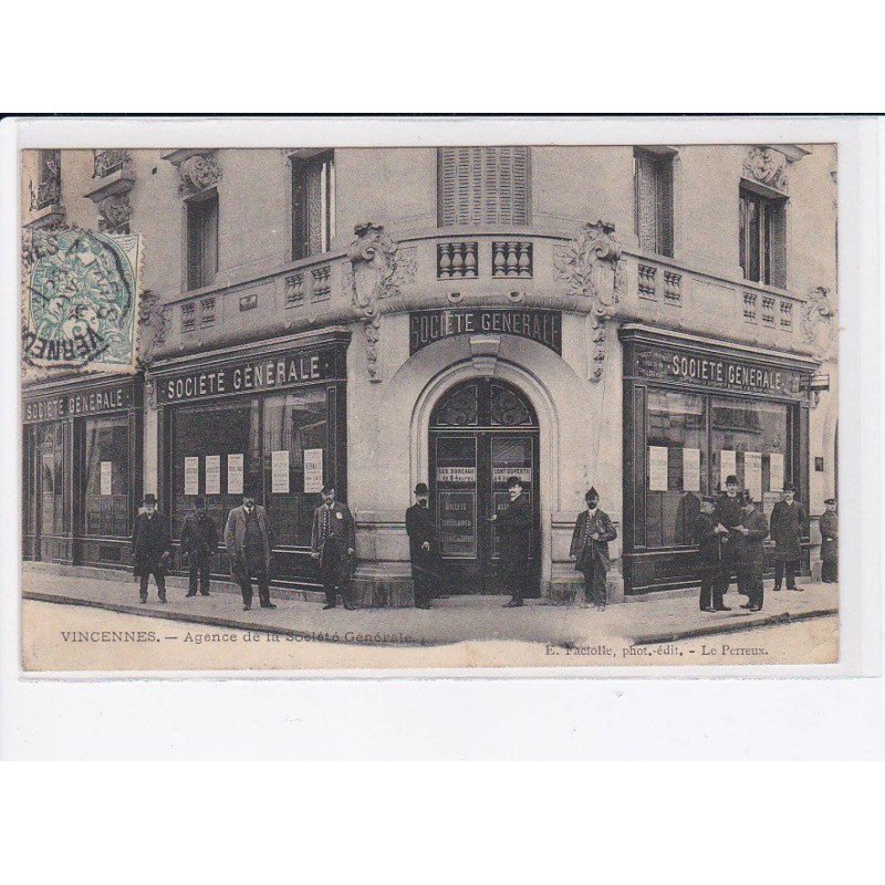 VINCENNES: agence de la société générale, banque - état