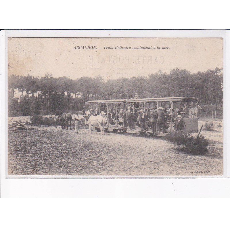 ARCACHON: tram bélisaire conduisant à la mer, tramway - état