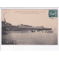 BORDEAUX: lancement du cuirassé vergniaud 1910 le cuirassé prend possession de son élément - état