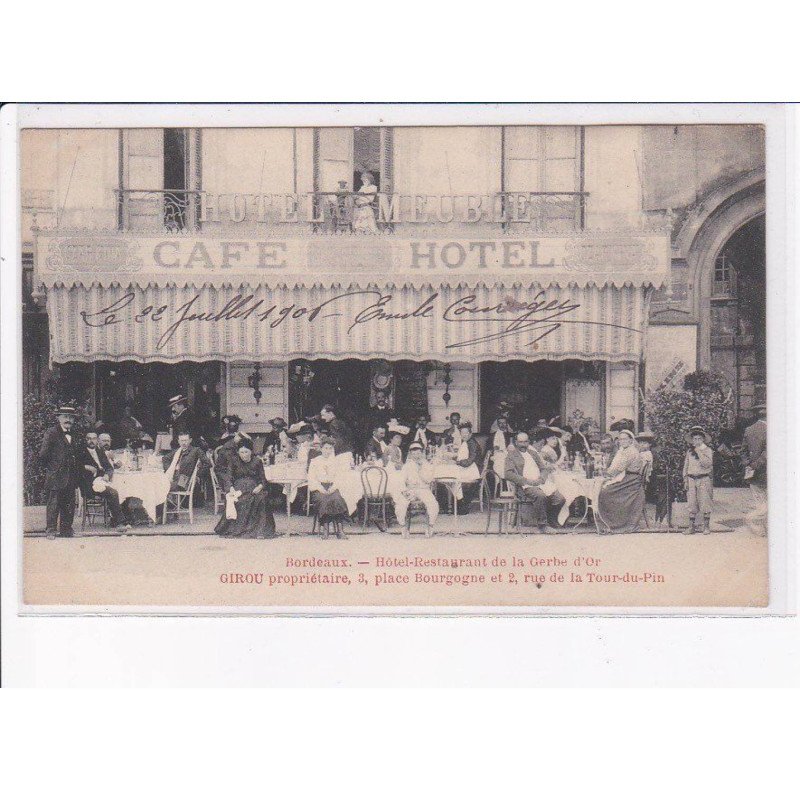 BORDEAUX: hôtel-restauranty de la gherbe d'or - très bon état
