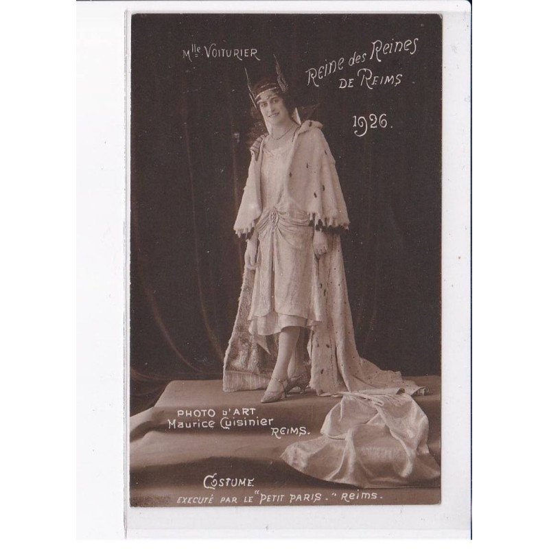 REIMS: reine des reines de reims 1926, photo d'art maurice cuisinier - très bon état