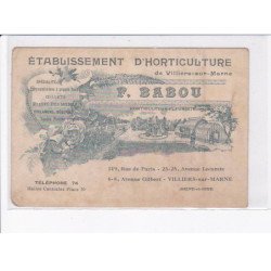 VILLIERS-sur-MARNE: établissement d'horticulture F. Babou - état