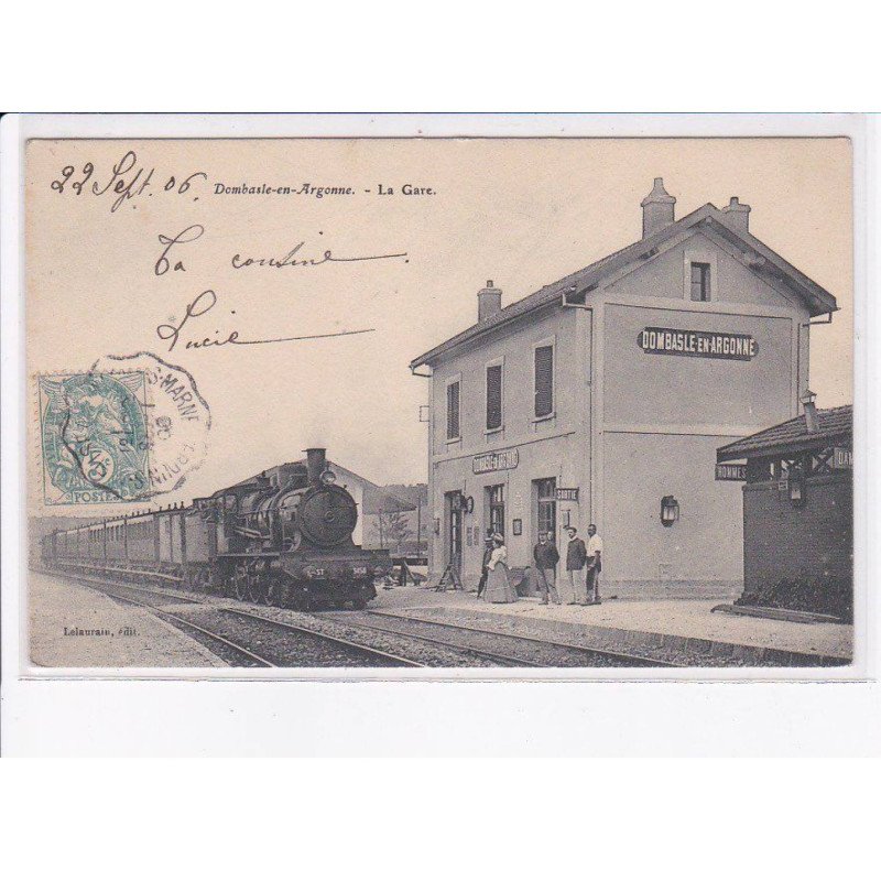 DOMBASLE-en-ARGONNE: la gare, train - très bon état