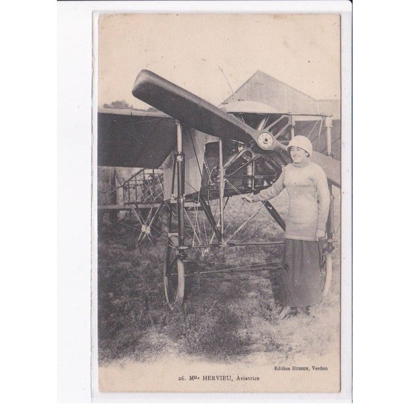 VERDUN: Mlle Hervieu, aviatrice, aviation - très bon état