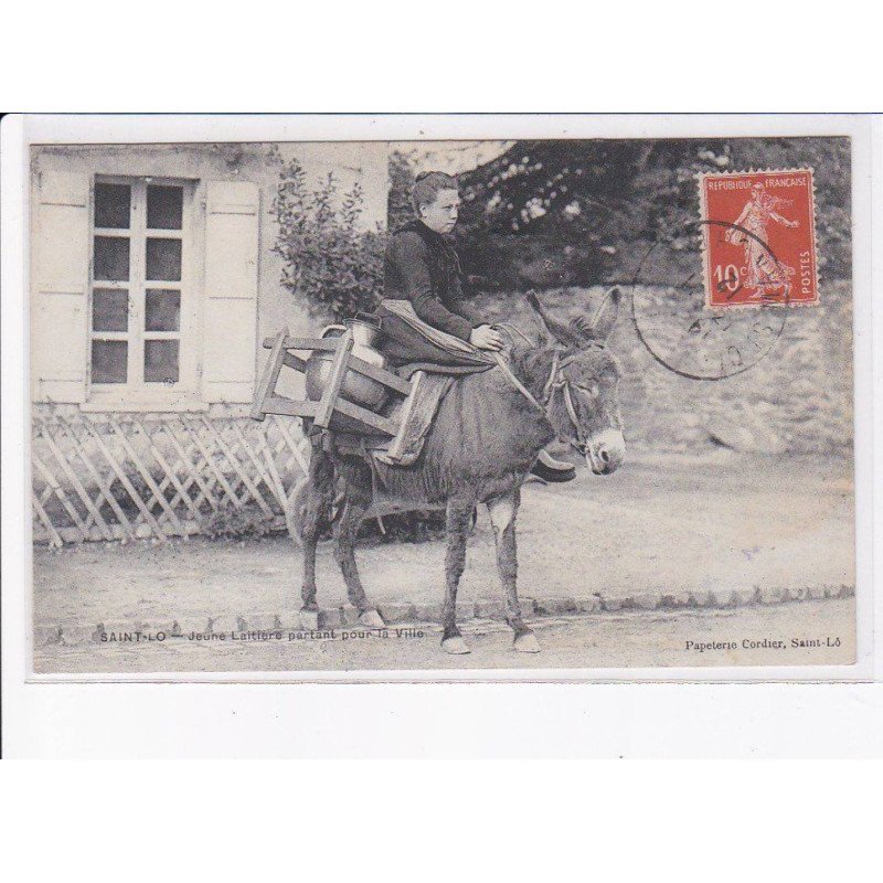 SAINT-LO: femme sur âne - très bon état