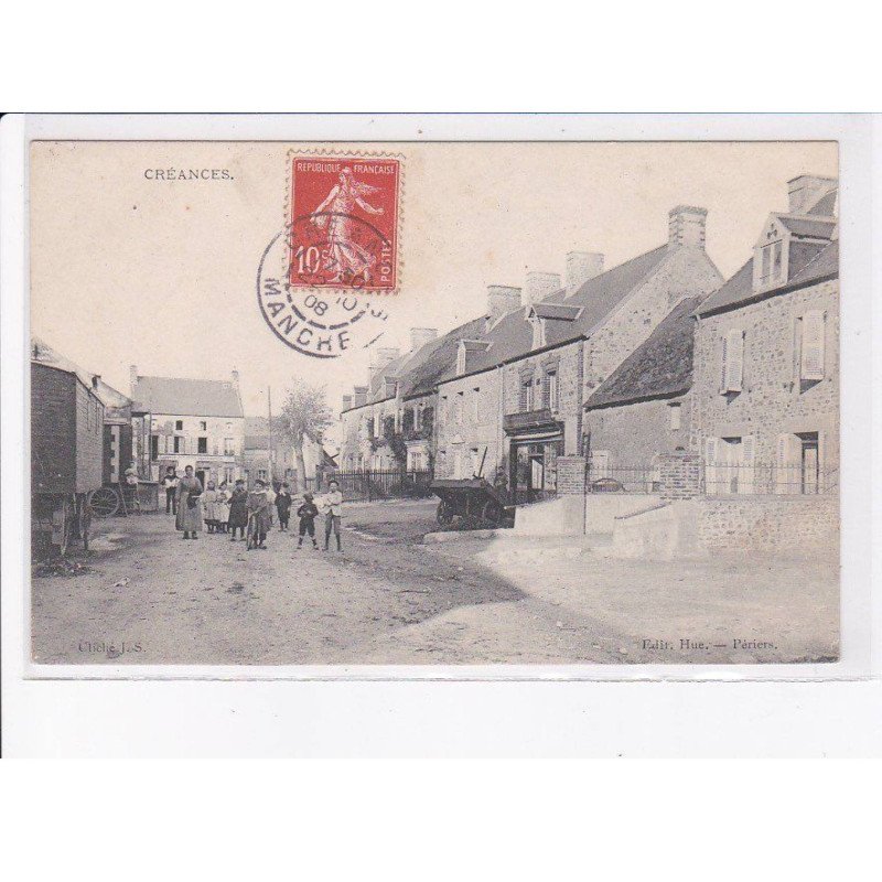 CREANCES: scène de village - très bon état