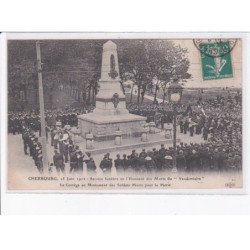 CHERBOURG: 1912, service funèbre en l'honneur des morts de "vendemiaire", le cortege - très bon état