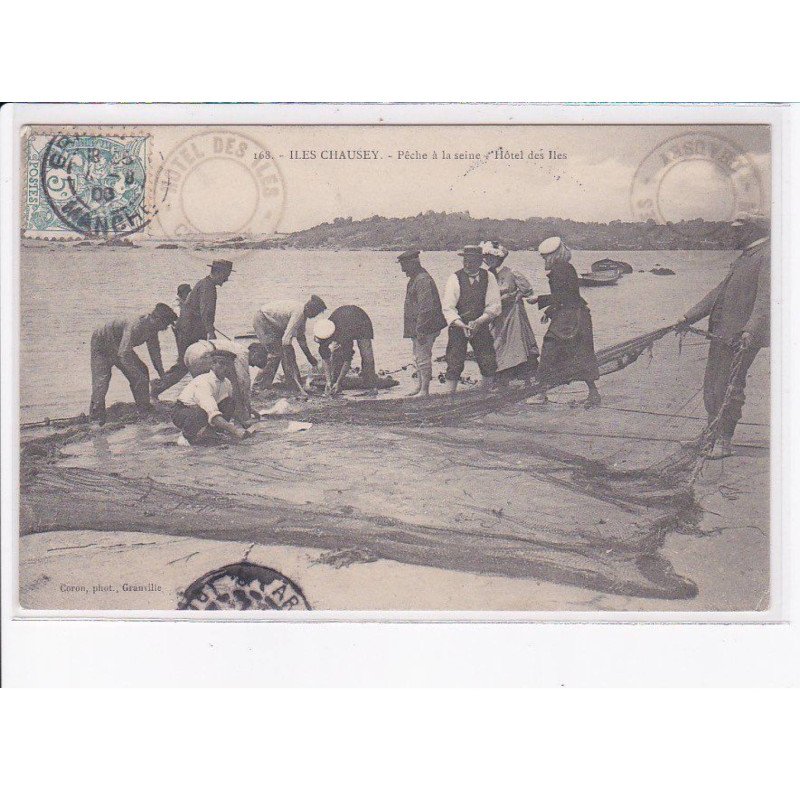 ILES CHAUSEY: pêche à la seine, hôtel des iles - très bon état